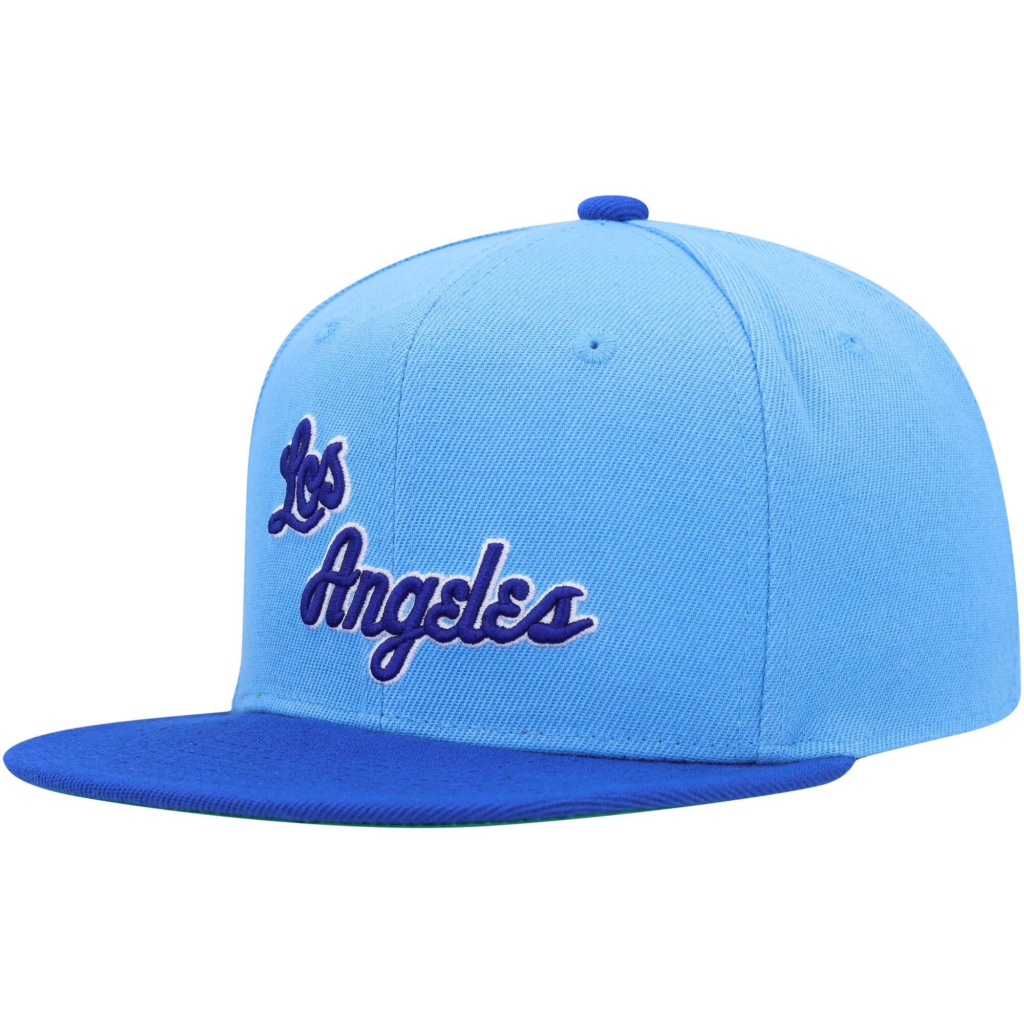 Official Los Angeles Lakers youth los angeles lakers mitchell  ness powder blueroyal two-tone snapback hat | Lakers Shop