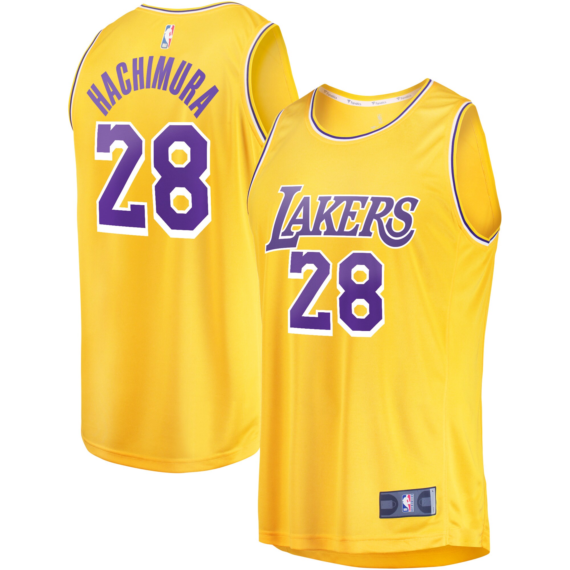 Official Los Angeles Lakers youth los angeles lakers rui hachimura fanatics gold fast break player jersey – icon edition | Lakers Shop