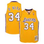 Official Los Angeles Lakers youth los angeles lakers shaquille oneal mitchell  ness gold 199900 hardwood classics swingman jersey | Lakers Shop